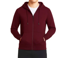 Regular fit men’s hoodie made from 100 percent cotton for lightweight warmth and easy movement