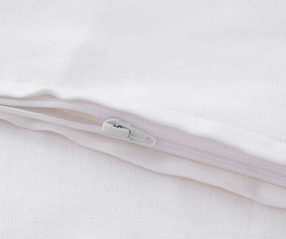 Versatile white cotton-linen cushion covers for sofa, patio, and home décor