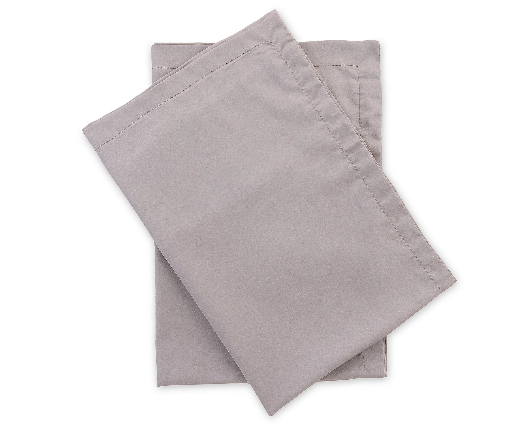 Grey pillow cases set of two in breathable 400 thread count cotton sateen