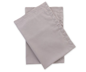 Grey pillow cases set of two in breathable 400 thread count cotton sateen