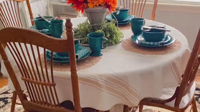 Round Tablecloth 63 inch- White Cotton Tablecloth