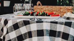 Round tablecloth, 60inch round tablwcloth, buffalo plaid tablecloth, cotton tablecloth