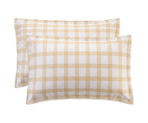 neutral plaid linen pillowcases luxury flax linen breathable cooling sheets