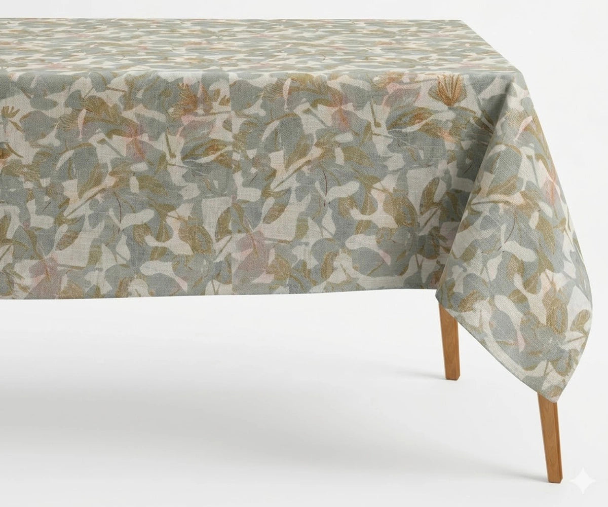 printed linen tablecloth linen rectangle natural linen dining table cover for everyday and holiday table decor