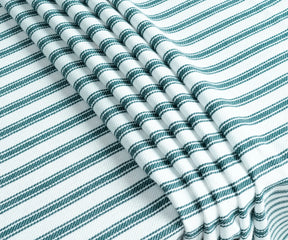 Green stripe farmhouse style cotton tablecloth
