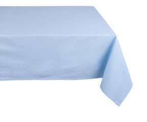Rectangular fabric tablecloth in light blue shade for dinner parties
