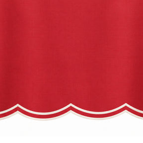 Red round cotton tablecloth with white scalloped edge, 100% cotton table cover for Christmas, weddings, parties, and special occasions