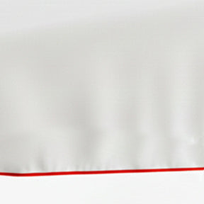 White table cover with red border
