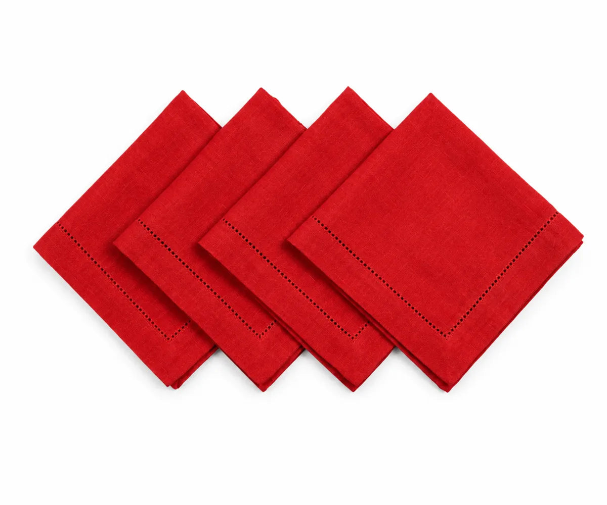 Classic linen napkin set with handcrafted hemstitch finish for formal occasions