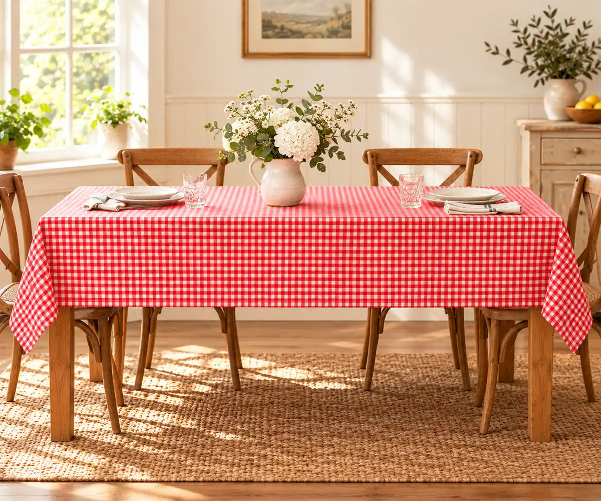 Red and White Checked Tablecloths