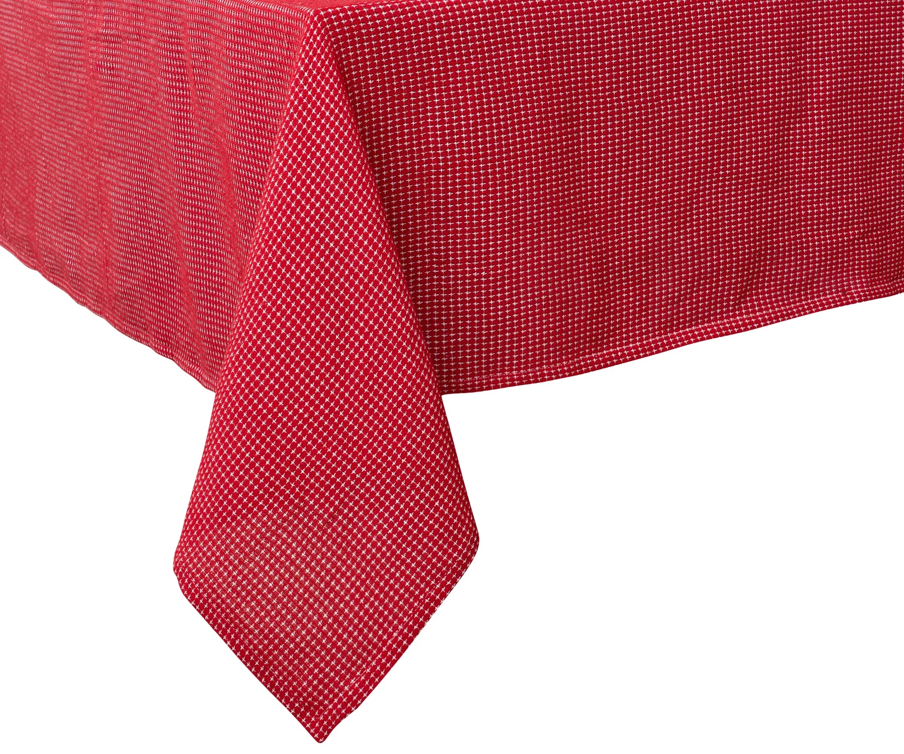 Elegant deep red fabric table cover for weddings and celebrations