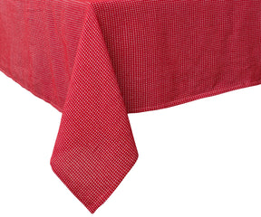 Elegant deep red fabric table cover for weddings and celebrations