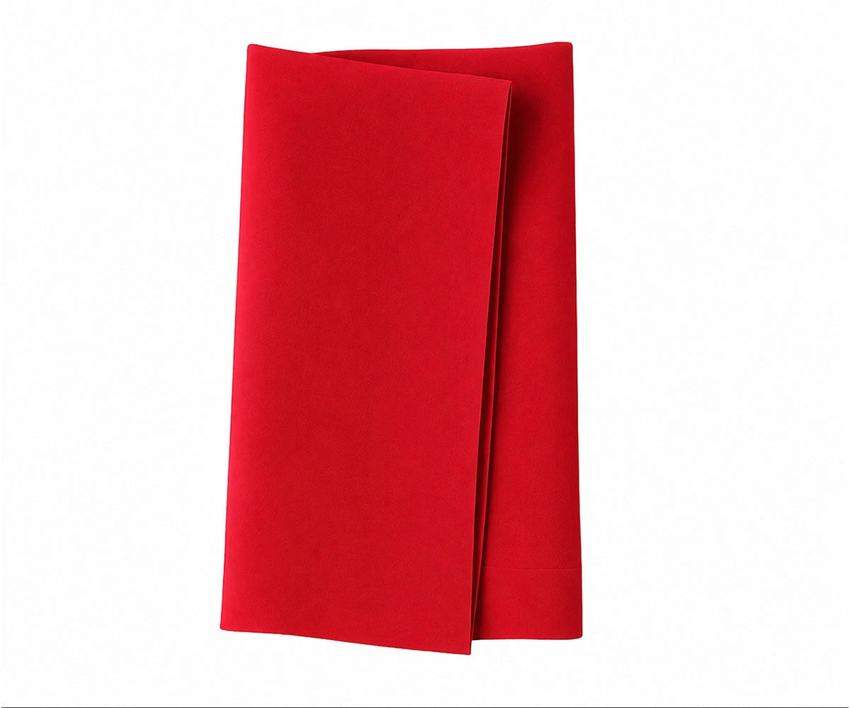 Red hotel dinner napkins in soft cotton with a rich color finish, perfect for holiday dinners, weddings, special events, restaurants, and festive table décor