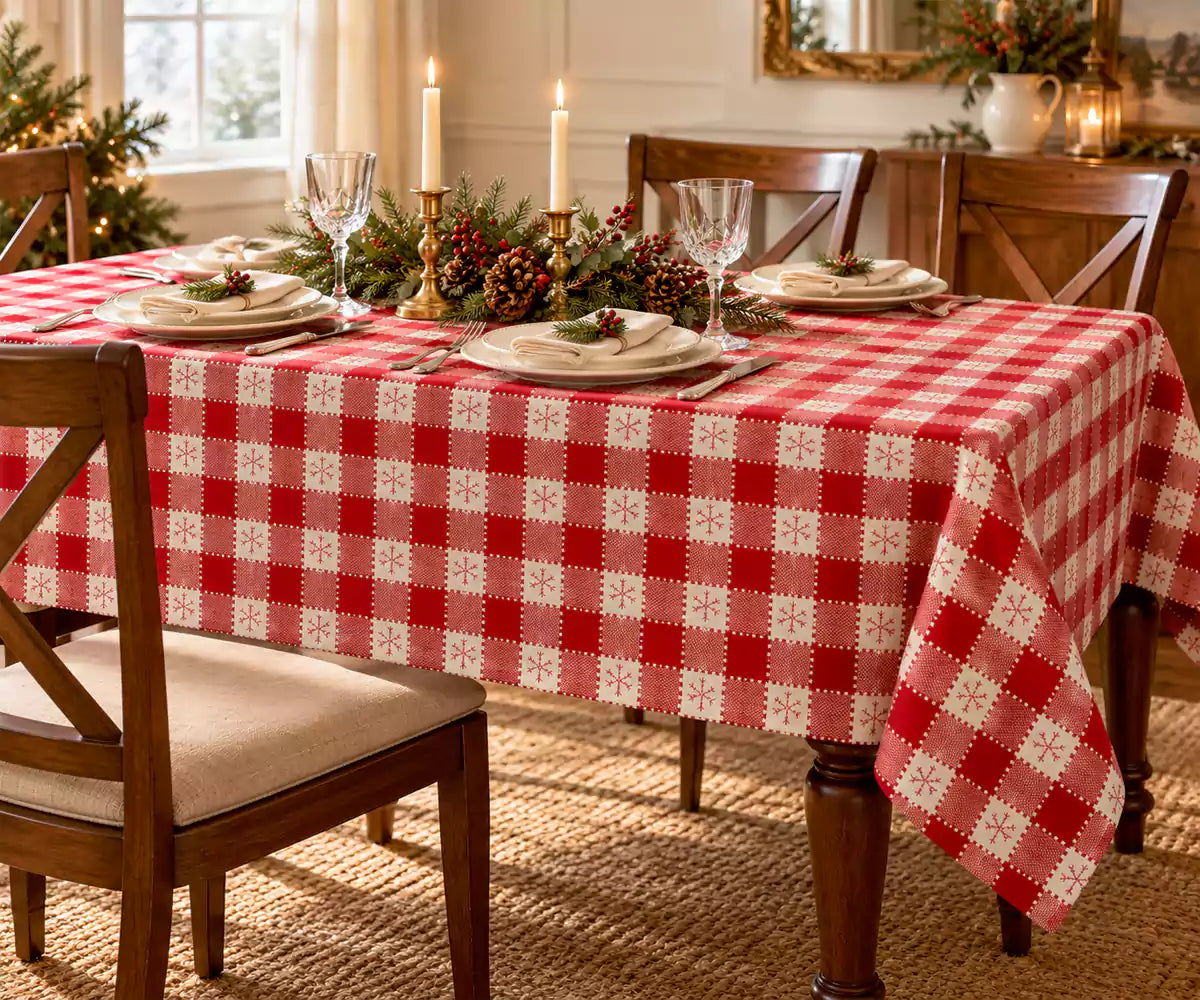 Plaid Fabric Tablecloth