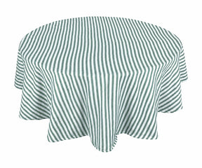 Green cotton tablecloth for farmhouse dining décor
