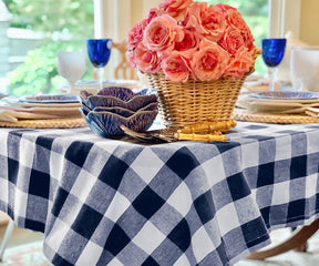 Bring style and versatility to your outdoor dining setting with blue, round, and outdoor tablecloths, creating a refreshing and inviting atmosphere.