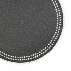 charcoal dining placemats – round cotton table mats for modern kitchen and table styling.