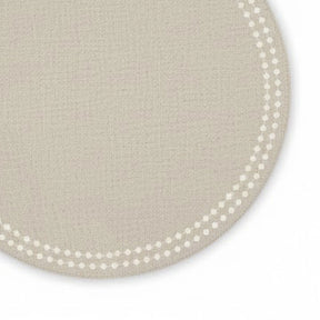 Natural round cotton placemats with textured finish – neutral table mats for everyday dining décor.