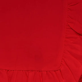 Set of red cloth napkins with frill edges for weddings and parties