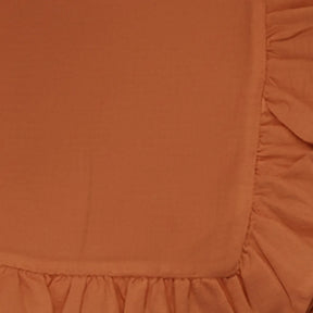 Bulk set of rust colored ruffle dinner napkins in 100% cotton