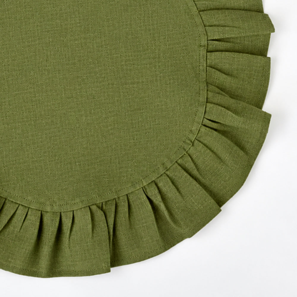 Olive green round cloth napkins for weddings, garden parties, restaurants, and everyday dining