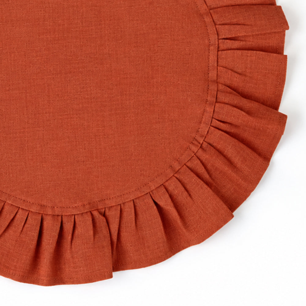 Rust round cloth napkins for wedding receptions, garden parties, festive gatherings, and everyday dining