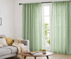 Warm Green cotton curtains for living room window