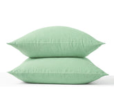 Sage Green Cotton Pillow Case Set – Breathable Solid Pillow Covers, 100 linen pillowcase