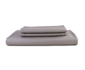 Soft and luxurious brown cotton flat sheet with subtle sheen