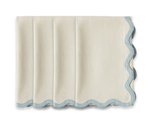 Eco-friendly European linen scallop edge napkin for dining tables