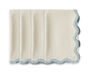 Eco-friendly European linen scallop edge napkin for dining tables
