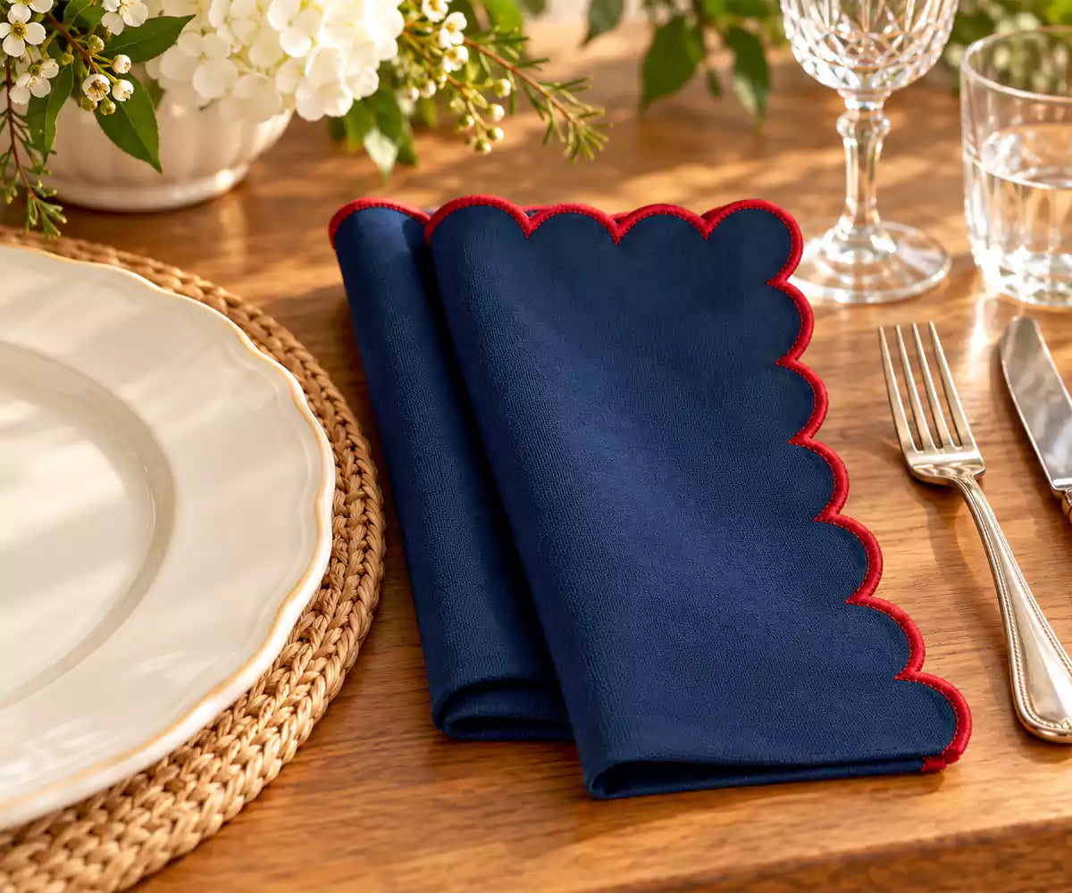 Scalloped Linen Napkins