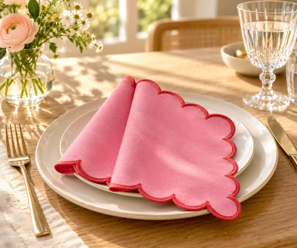 Scalloped Linen Napkins