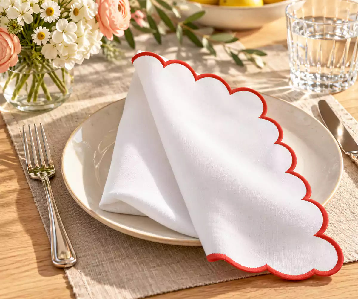 Scalloped Linen Napkins