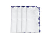Set of 12 navy blue dinner napkins neatly folded