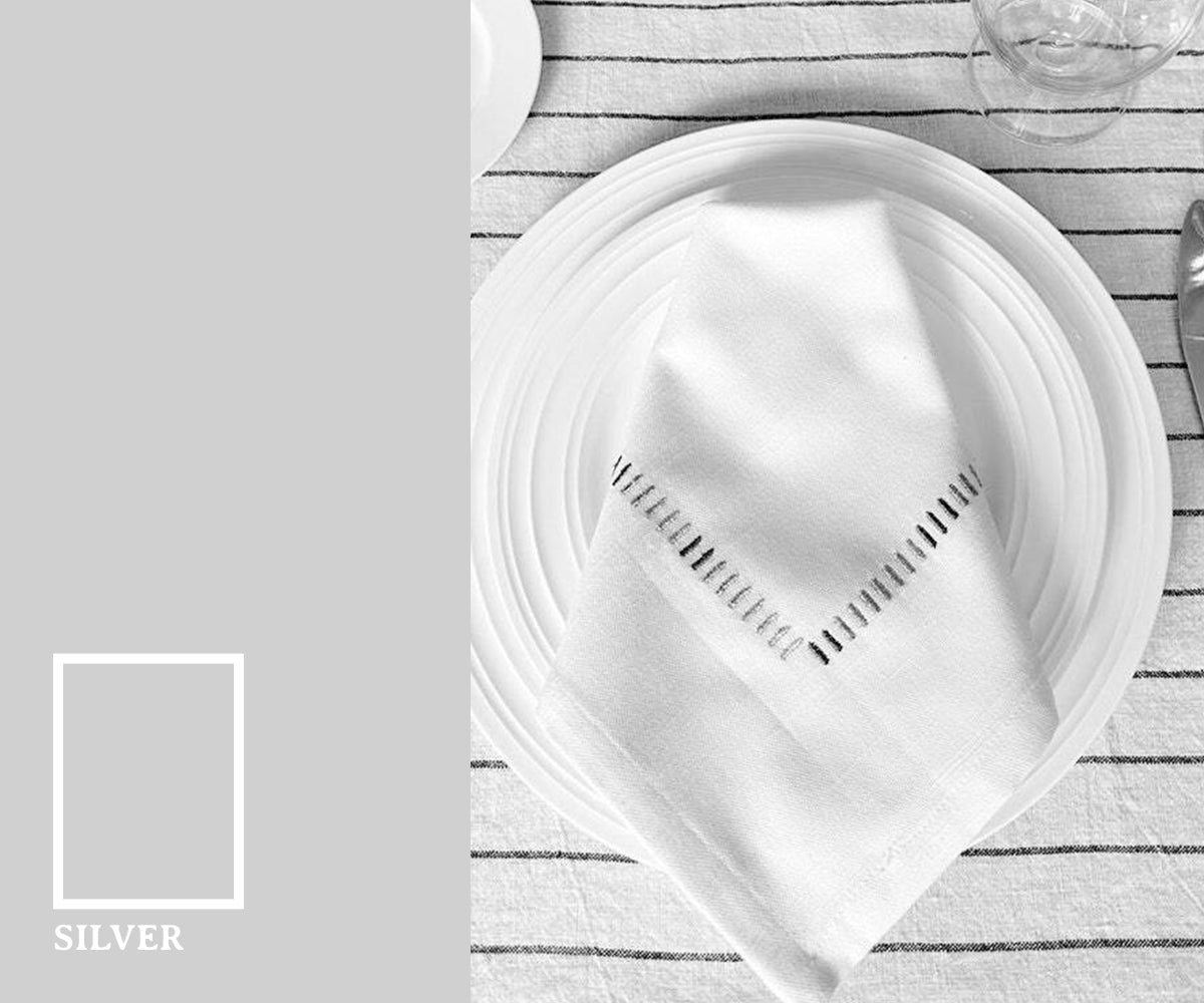 Elegant silver color napkins with a sleek, metallic-inspired shade that adds a modern and sophisticated touch to table settings.
