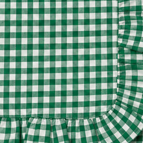 Sage green ruffle edge checked cotton napkin for dining decor