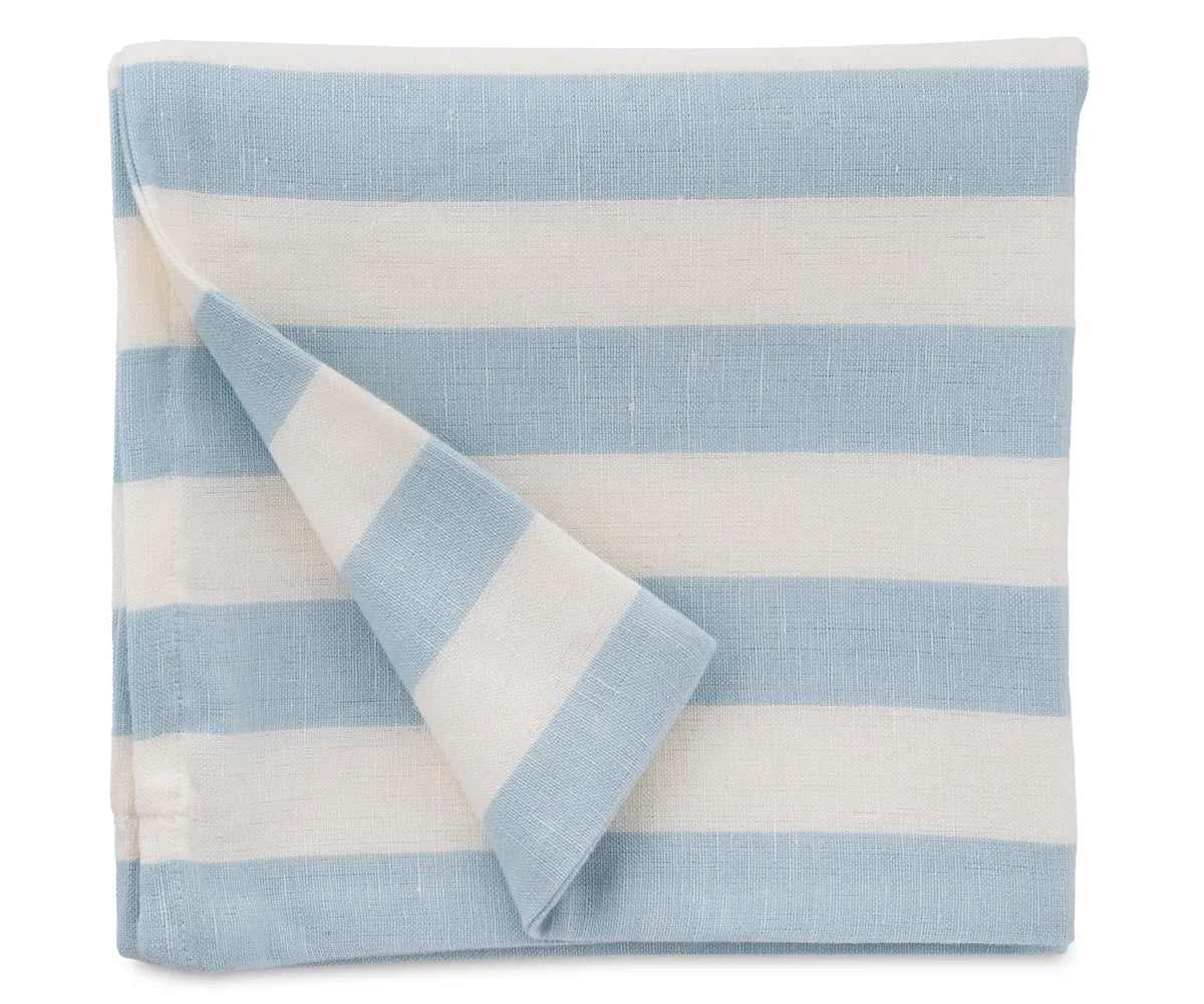 Blue sofa cushion covers with subtle stripe design