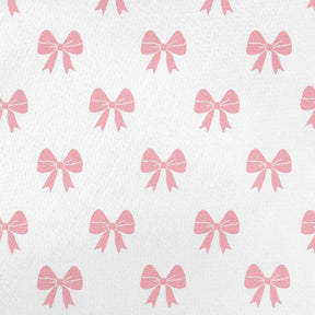 Soft pink bow print cotton bedsheet for stylish bedroom décor