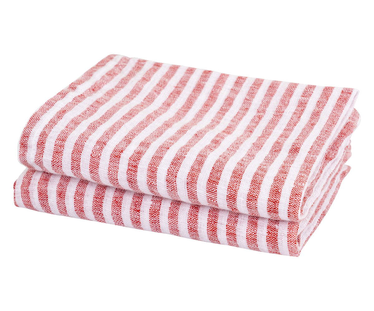 Pinstripe Towels - Linen Tea Dish Towels