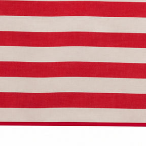 A close-up of a striped textile or fabric pattern with alternating red and off-white horizontal bands.