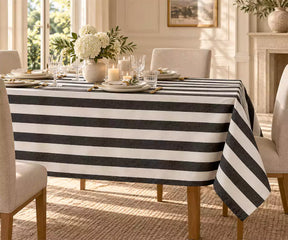 Striped Cotton Linen Tablecloth