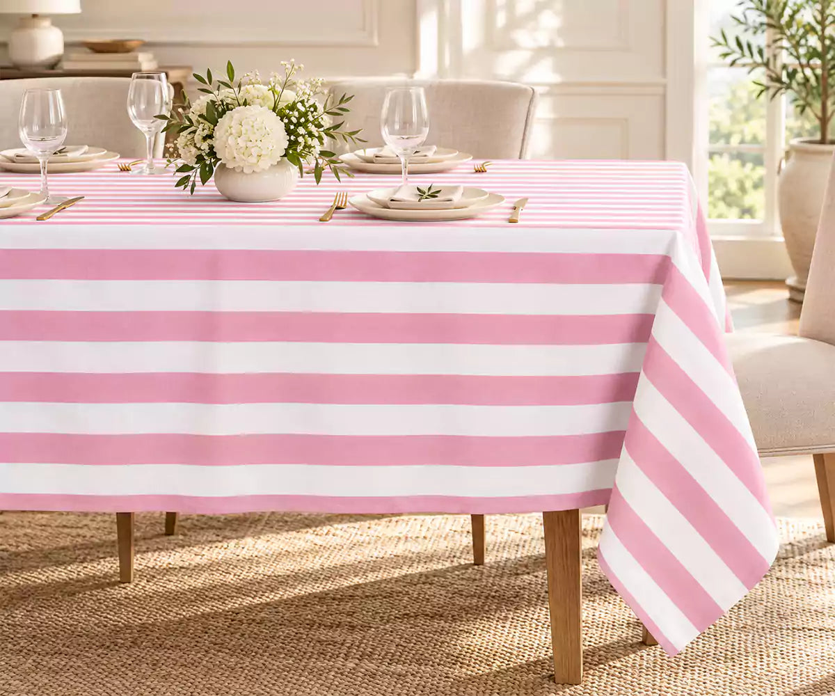 Striped Cotton Linen Tablecloth