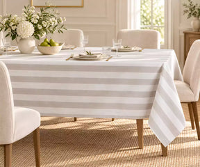 Striped Cotton Linen Tablecloth