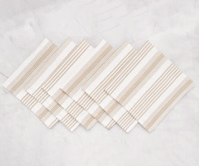Natural striped cotton napkin sets