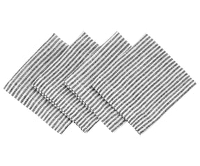 Striped linen napkins enhancing a modern tablescape with timeless style and sophistication