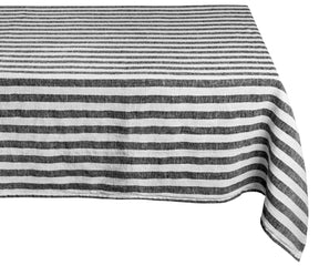 Rectangle linen tablecloth in a versatile black color