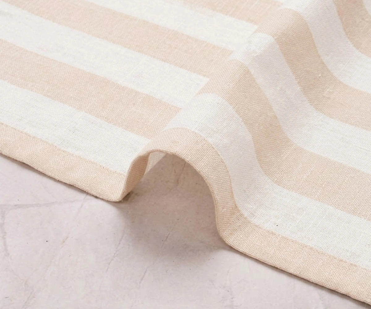 Neutral Beige Dinner Napkins, Cotton Linen Blend Table Decor for Modern Farmhouse and Coastal Tablescapes.