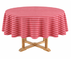 Striped cotton round tablecloth for everyday dining