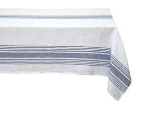 A stylish striped tablecloth for a touch of pattern.